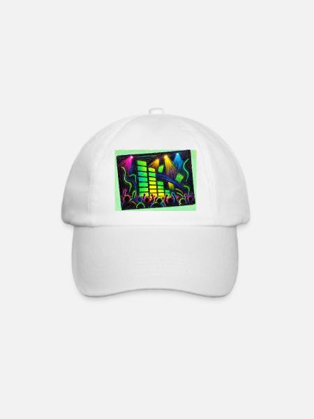 Bunte Disco-Vibes - Baseballkappe - Weiß/Weiß