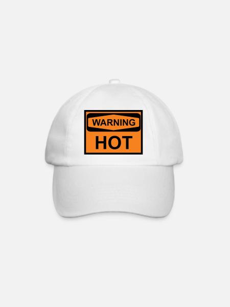warning hot - Baseballkappe - Weiß/Weiß