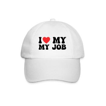 Ich liebe meinen Job - Baseballkappe - Weiß/Weiß - Vorne