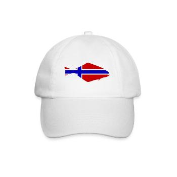 Heilbutt Norwegen - Baseballkappe - Weiß/Weiß - Vorne
