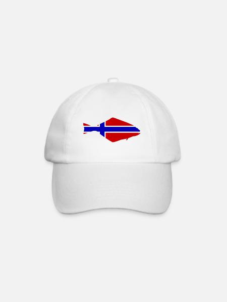 Heilbutt Norwegen - Baseballkappe - Weiß/Weiß
