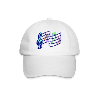 Musik Noten - Baseballkappe - Weiß/Weiß - Vorne