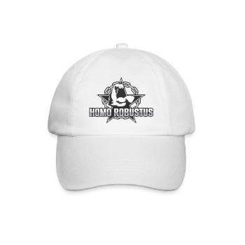 HOMO ROBUSTUS KRAFT FITNESS GYM SPORT MOTIV SPRUCH - Baseballkappe - Weiß/Weiß - Vorne