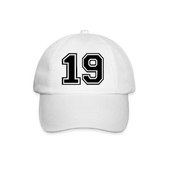 19 - Baseballkappe - Weiß/Weiß - Vorne