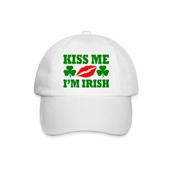 kiss me im irish - Baseballkappe - Weiß/Weiß - Vorne