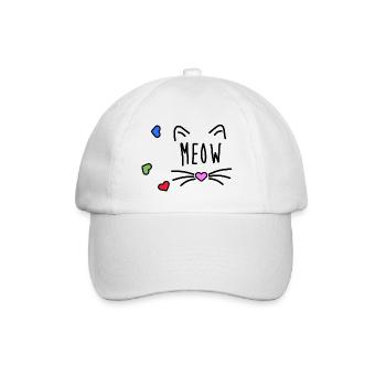 Miau - Baseballkappe - Weiß/Weiß - Vorne