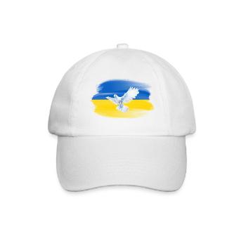 Solidarität und eine Friedenstaube für die Ukraine - Baseballkappe - Weiß/Weiß - Vorne