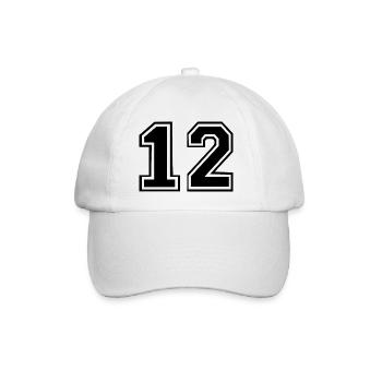 12 - Baseballkappe - Weiß/Weiß - Vorne