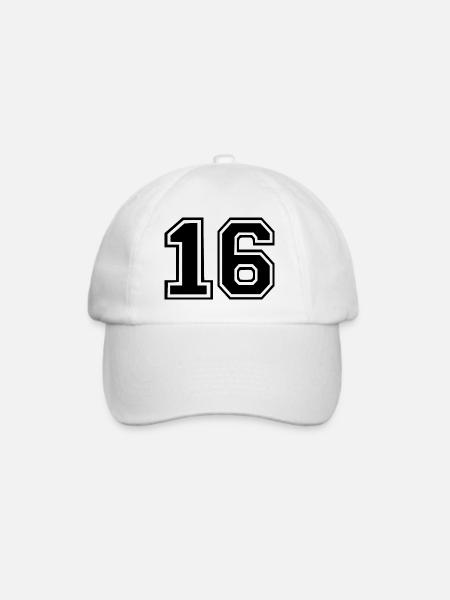 16 - Baseballkappe - Weiß/Weiß