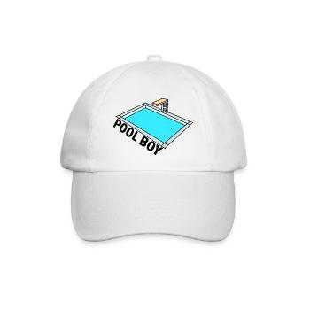 Pool Boy - Pool Junge - Design - Baseballkappe - Weiß/Weiß - Vorne