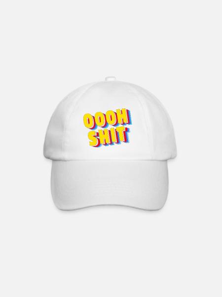 Oooh Shit - - Baseballkappe - Weiß/Weiß