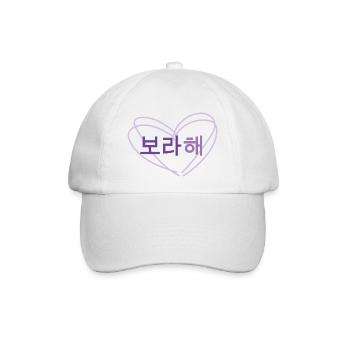 Love - Borahae - Baseballkappe - Weiß/Weiß - Vorne