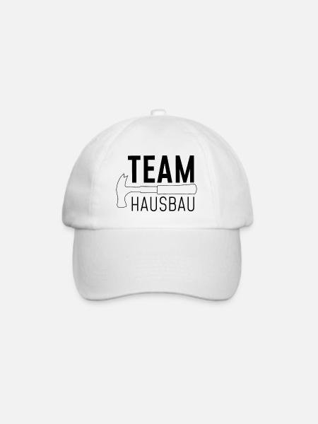 Hausbau - das Team - Baseballkappe - Weiß/Weiß