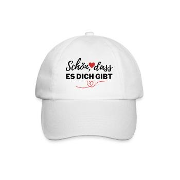 Schön, dass es dich gibt - Baseballkappe - Weiß/Weiß - Vorne