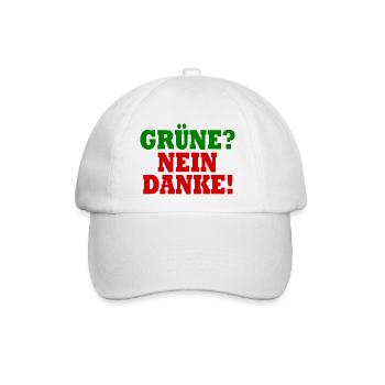 grüne nein danke - Baseballkappe - Weiß/Weiß - Vorne