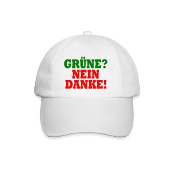 grüne nein danke - Baseballkappe - Weiß/Weiß - Vorne