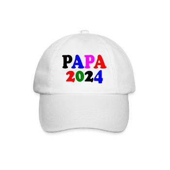 Papa 2024 - Baseballkappe - Weiß/Weiß - Vorne