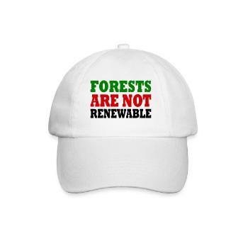 forests are not renewable - Baseballkappe - Weiß/Weiß - Vorne