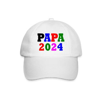 Papa 2024 - Baseballkappe - Weiß/Weiß - Vorne