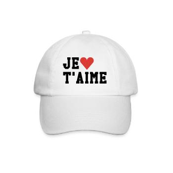 Je T'aime - Baseballkappe - Weiß/Weiß - Vorne