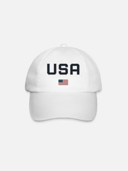 USA mit Flagge - Baseballkappe - Weiß/Weiß