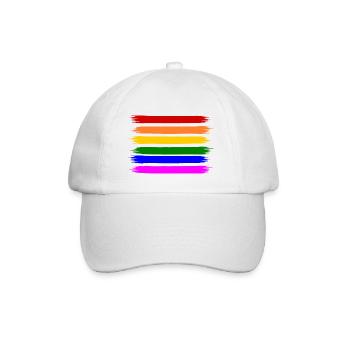 Regenbogen Regenbogenfahne - Baseballkappe - Weiß/Weiß - Vorne