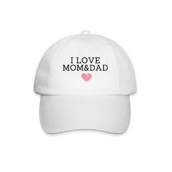 I love mom and dad - Baseballkappe - Weiß/Weiß - Vorne