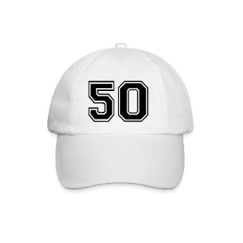 50 - Baseballkappe - Weiß/Weiß - Vorne