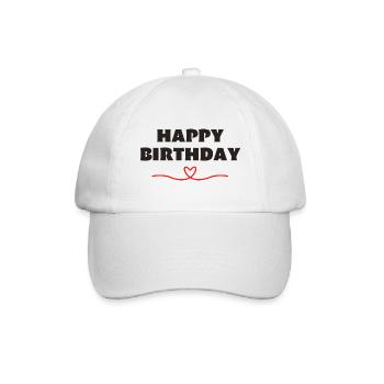 Happy Birthday - Baseballkappe - Weiß/Weiß - Vorne