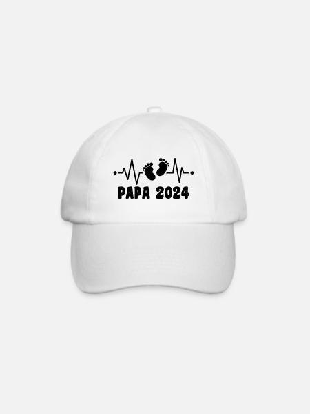 Papa 2024 Frequenz Herschlag Der Papa zum Vatertag - Baseballkappe - Weiß/Weiß