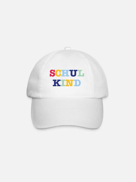 Schulkind Schriftzug bunt - Baseballkappe - Weiß/Weiß