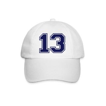 13 - Baseballkappe - Weiß/Weiß - Vorne