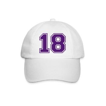 18 - Baseballkappe - Weiß/Weiß - Vorne