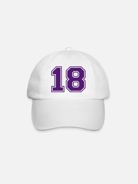 18 - Baseballkappe - Weiß/Weiß