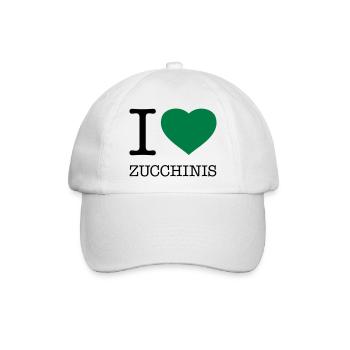 I LOVE ZUCCHINIS Zucchini Gemüse - Baseballkappe - Weiß/Weiß - Vorne