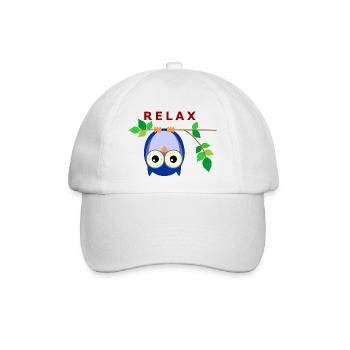 Eule - Relax - Baseballkappe - Weiß/Weiß - Vorne