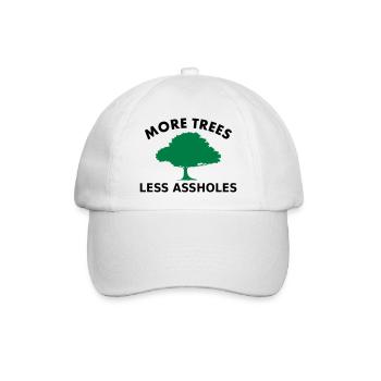 More trees, less assholes - Baseballkappe - Weiß/Weiß - Vorne