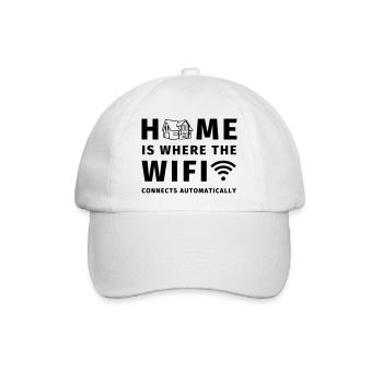 Home is where the WIFI connects automatically - Baseballkappe - Weiß/Weiß - Vorne