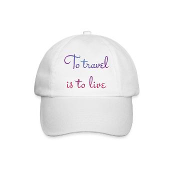 To travel is to live. - Baseballkappe - Weiß/Weiß - Vorne