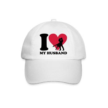 I love my Husband - Baseballkappe - Weiß/Weiß - Vorne