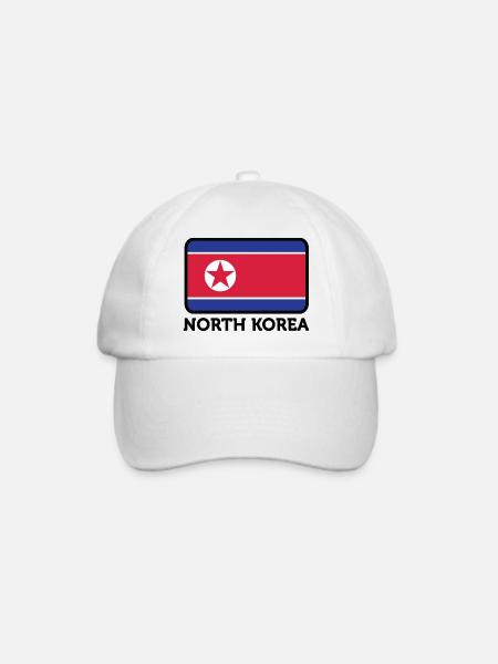 Nationalflagge von Nordkorea - Baseballkappe - Weiß/Weiß