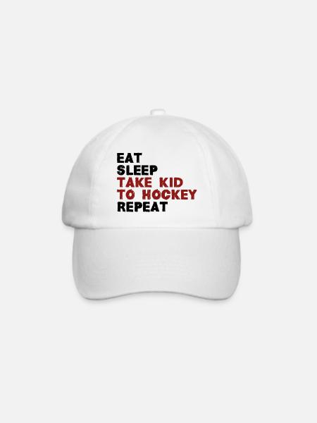 Take kid to hockey - Baseballkappe - Weiß/Weiß