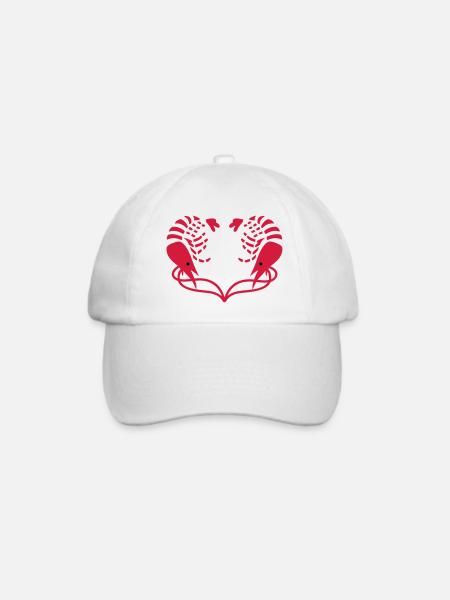 Garnelen Herz - Baseballkappe - Weiß/Weiß