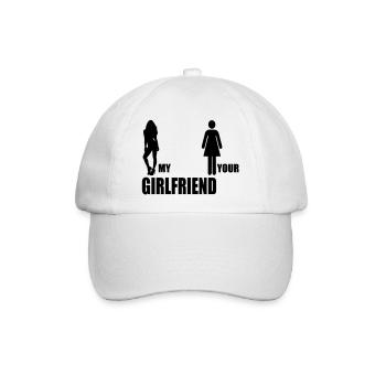 my girlfriend your girlfriend - Baseballkappe - Weiß/Weiß - Vorne