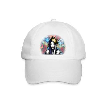 Königin von Graffiti von Custom - Baseballkappe - Weiß/Weiß - Vorne