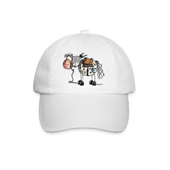 Westernpferd - Indianer Pferd - Western - Baseballkappe - Weiß/Weiß - Vorne
