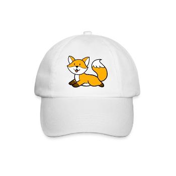 Liegender Fuchs - Baseballkappe - Weiß/Weiß - Vorne