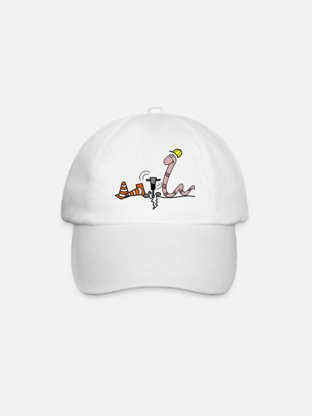 Wurm Bauarbeiter - Baseballkappe - Weiß/Weiß
