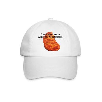Ich freu mich wie ein Schnitzel rework - Baseballkappe - Weiß/Weiß - Vorne