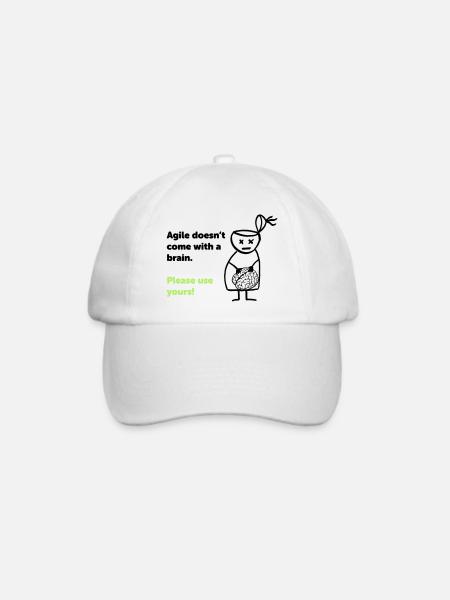 Agile doesn't come with a brain - please use yours - Baseballkappe - Weiß/Weiß